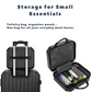 Black storage pouch attached to a suitcase — ideal for carrying small items, cosmetics, and travel essentials.